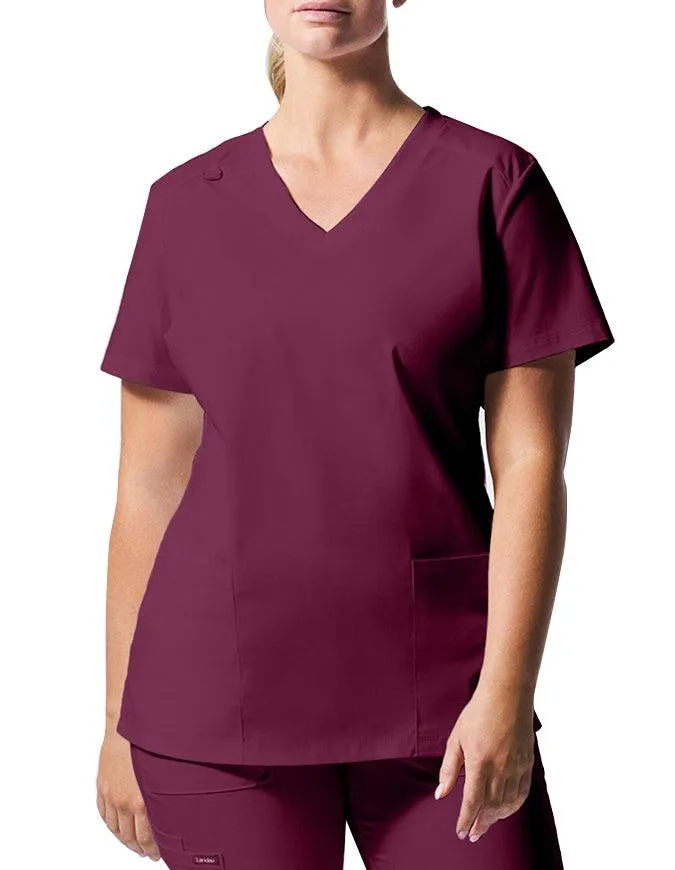 Landau ProFlex Women's 3 Pocket V-Neck Scrub Top