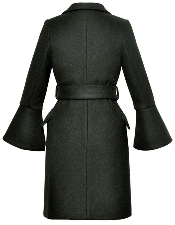 Large-Buckle Wrap Coat