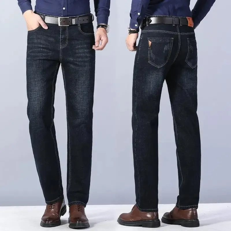 Loose Straight Business Casual Stretch Jeans For Men