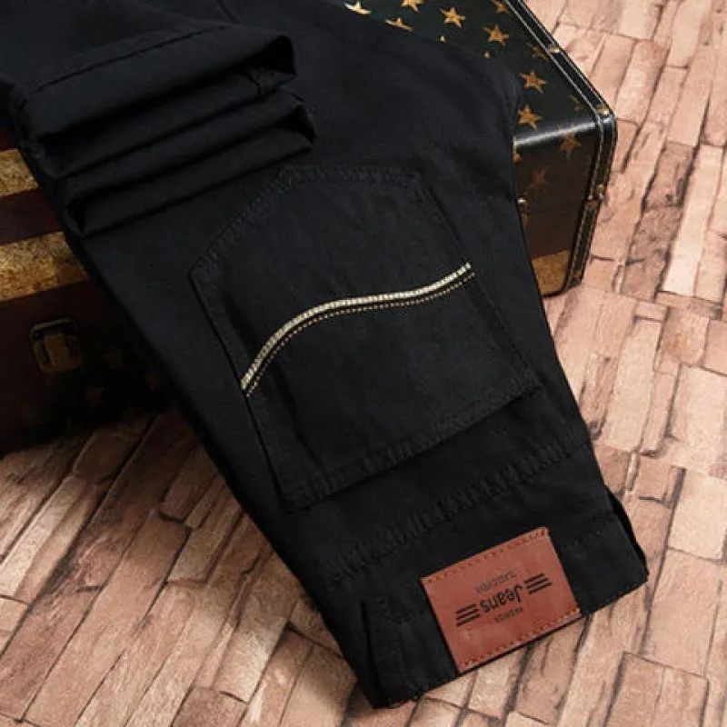 Loose Straight Business Casual Stretch Jeans For Men