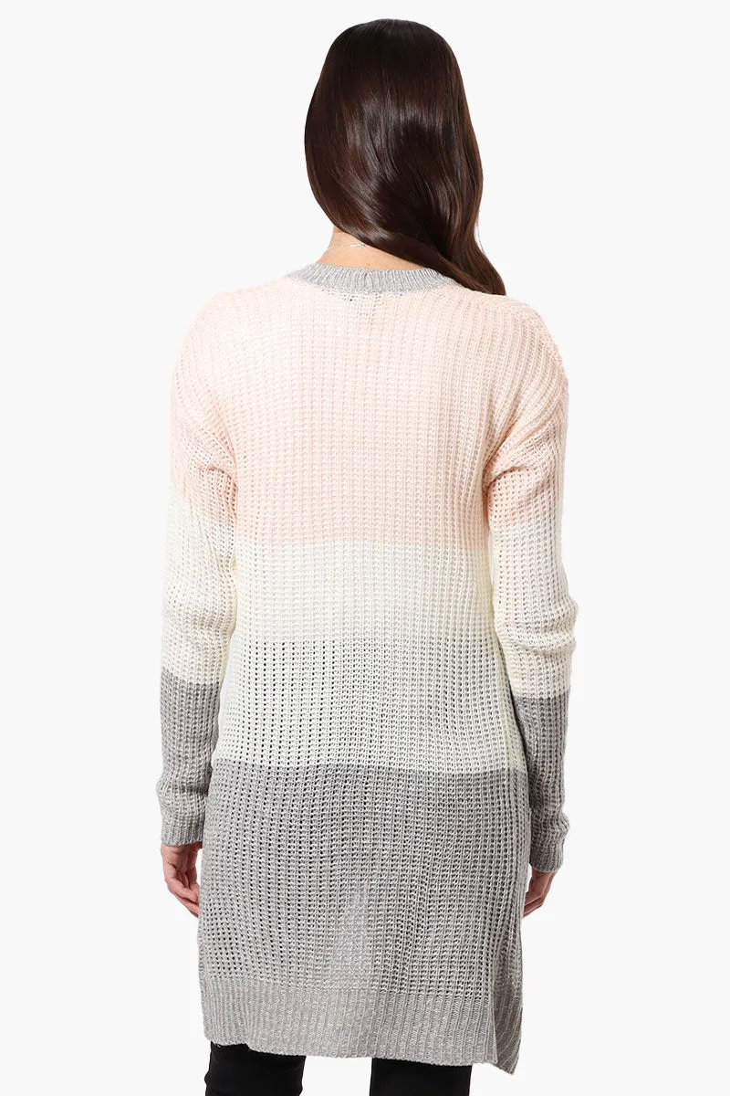 Majora 3 Stripe Open Wrap Cardigan - Blush