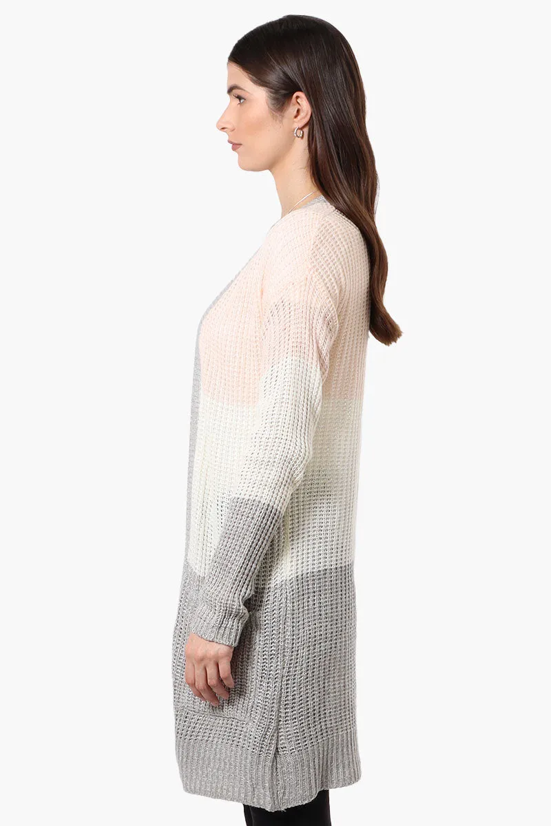 Majora 3 Stripe Open Wrap Cardigan - Blush