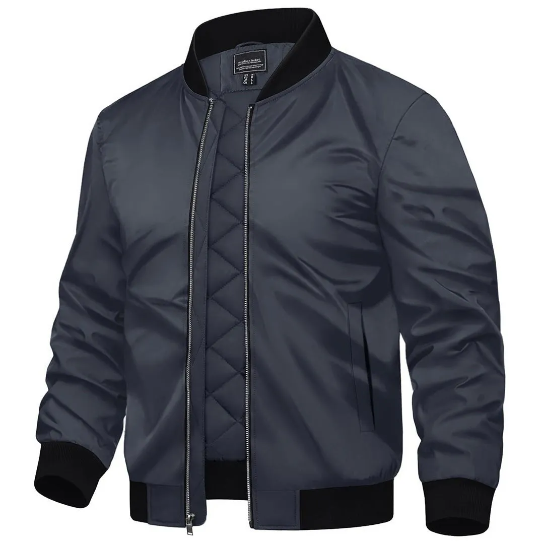 Men's Water-Resistant Windproof Bomber Casual  Jackets