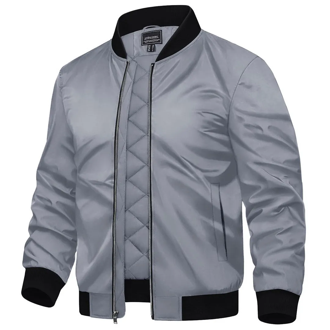 Men's Water-Resistant Windproof Bomber Casual  Jackets