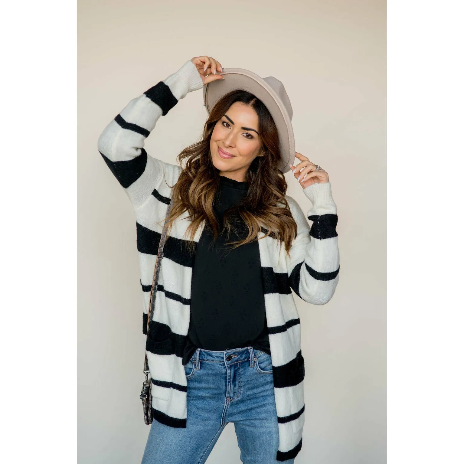 Multi Size Stripe Cardigan