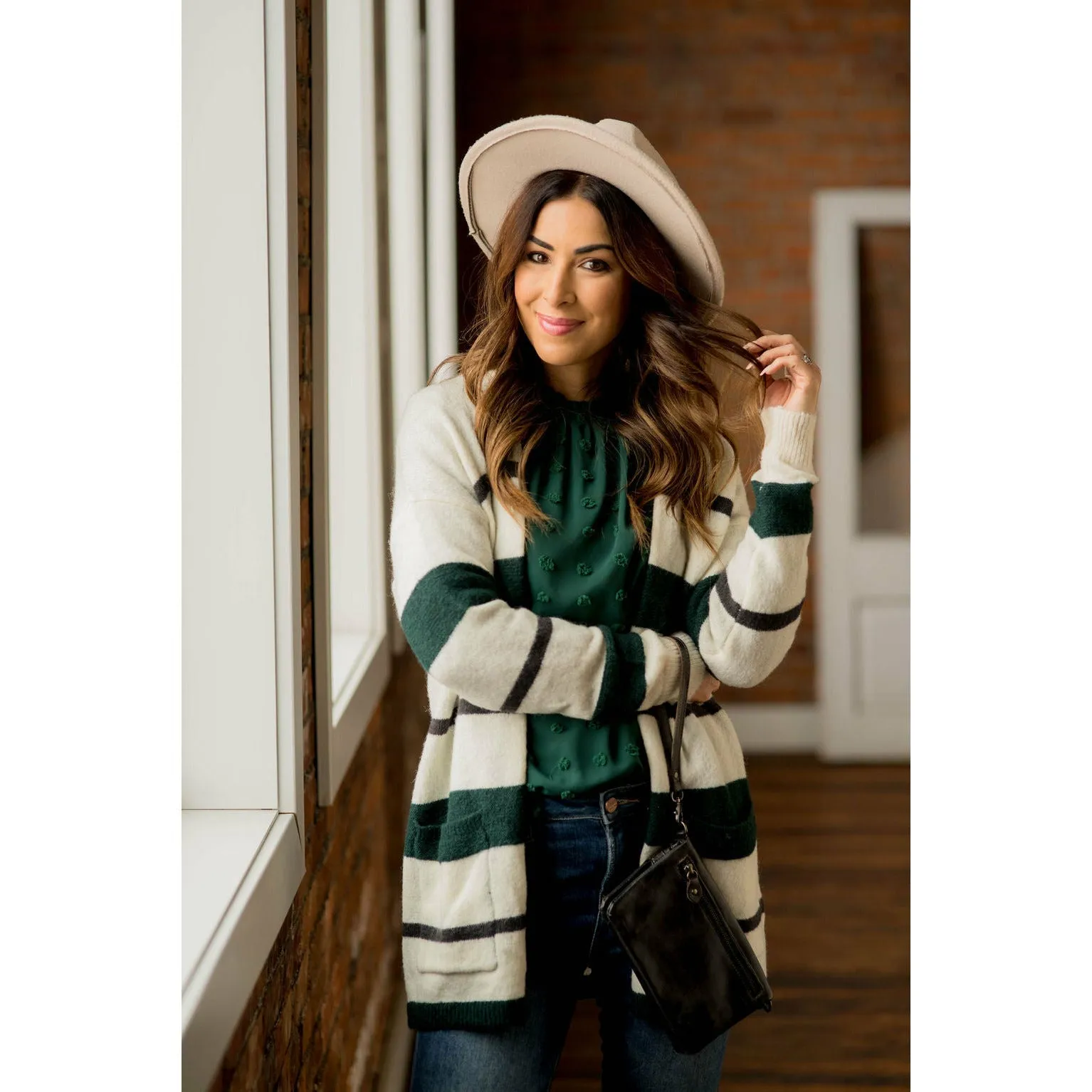 Multi Size Stripe Cardigan