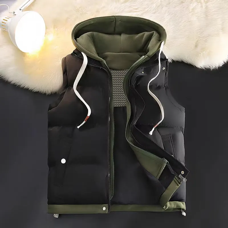 New Stylish Men Women Autumn Winter Brand Fashion Trend Thickened Waistcoat Cotton-Padded Jacket