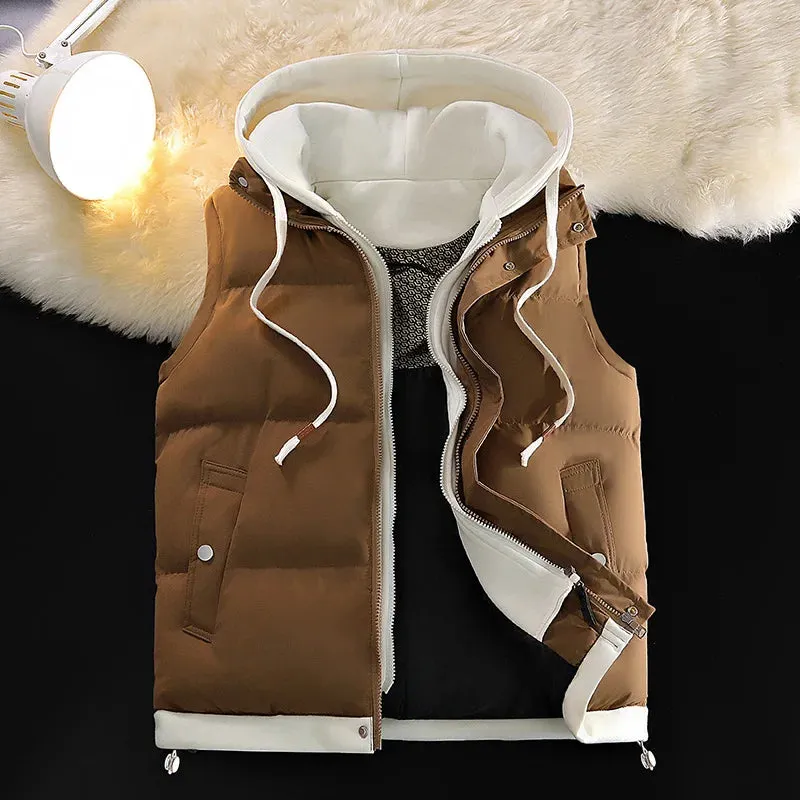 New Stylish Men Women Autumn Winter Brand Fashion Trend Thickened Waistcoat Cotton-Padded Jacket