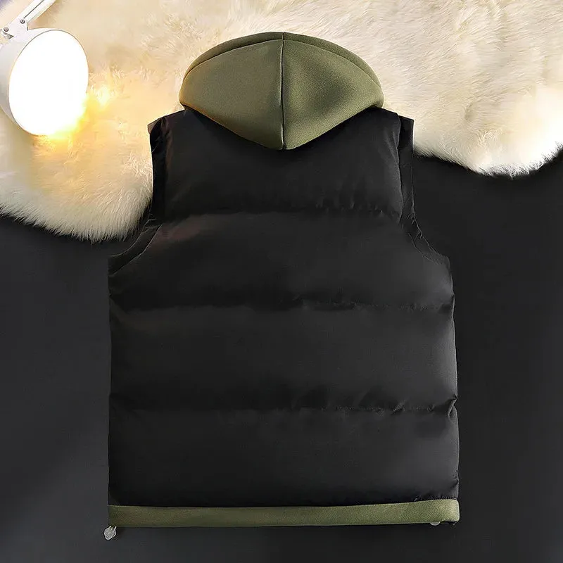 New Stylish Men Women Autumn Winter Brand Fashion Trend Thickened Waistcoat Cotton-Padded Jacket