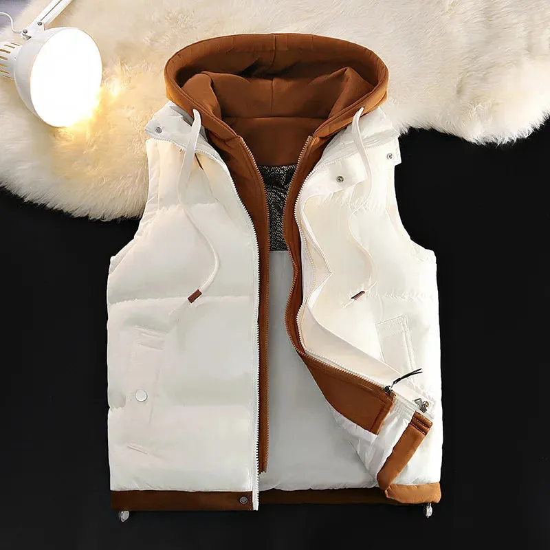 New Stylish Men Women Autumn Winter Brand Fashion Trend Thickened Waistcoat Cotton-Padded Jacket