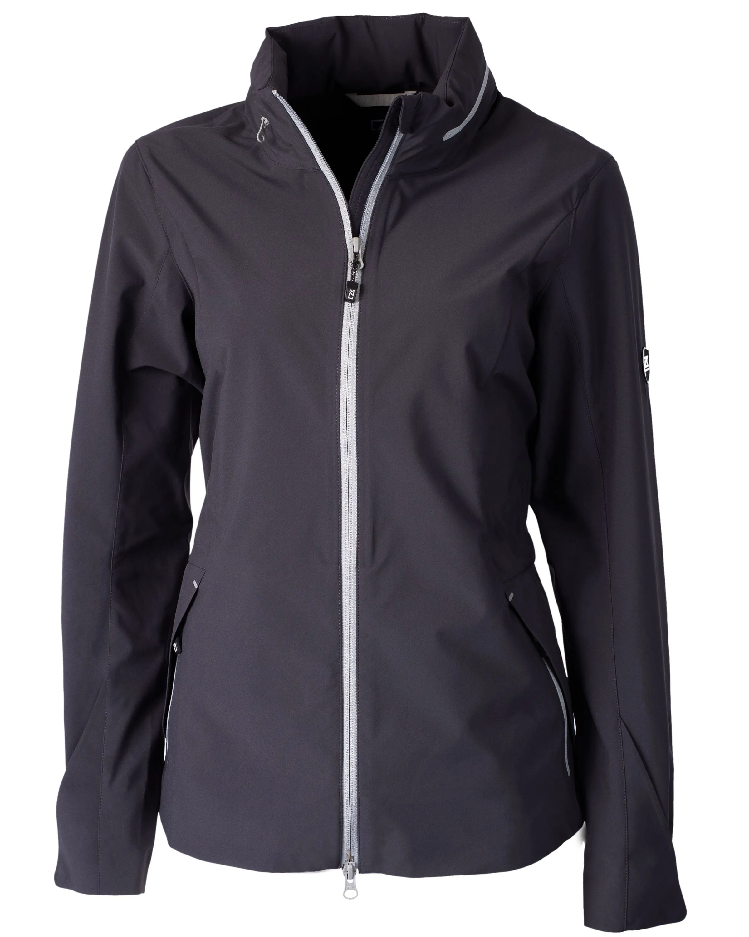 OUTLET-Cutter & Buck Vapor Water Repellent Stretch Ladies Full Zip Rain Jacket