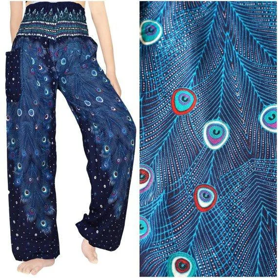 PEACOCK Women Boho Pants Hippie Pants Yoga Pants