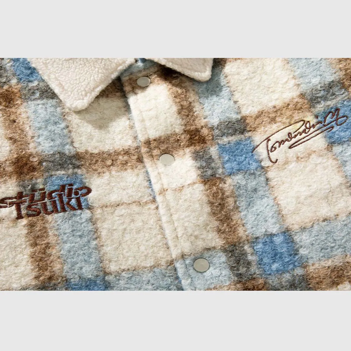 Plaid Sherpa Fleece Coats