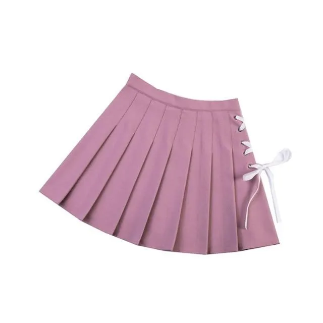 Pleated checked mini Skirt