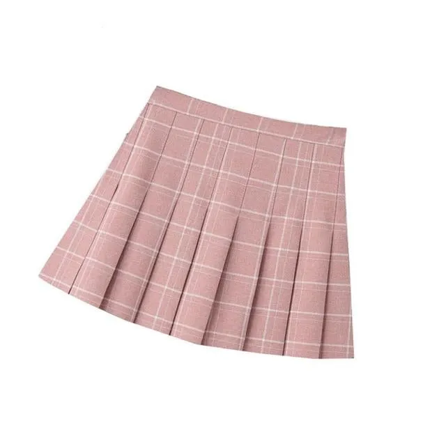 Pleated checked mini Skirt