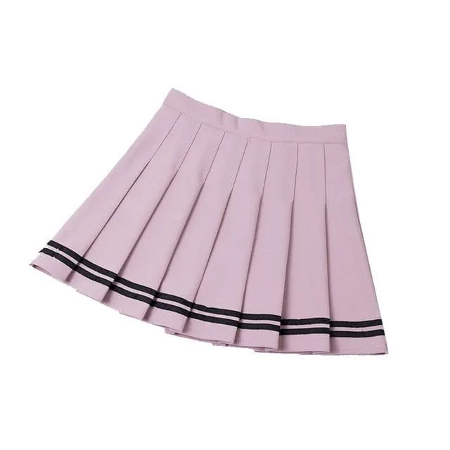 Pleated checked mini Skirt