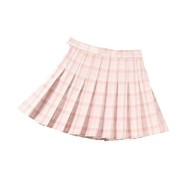 Pleated checked mini Skirt