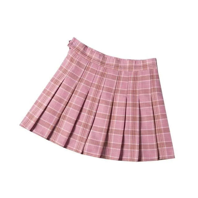 Pleated checked mini Skirt