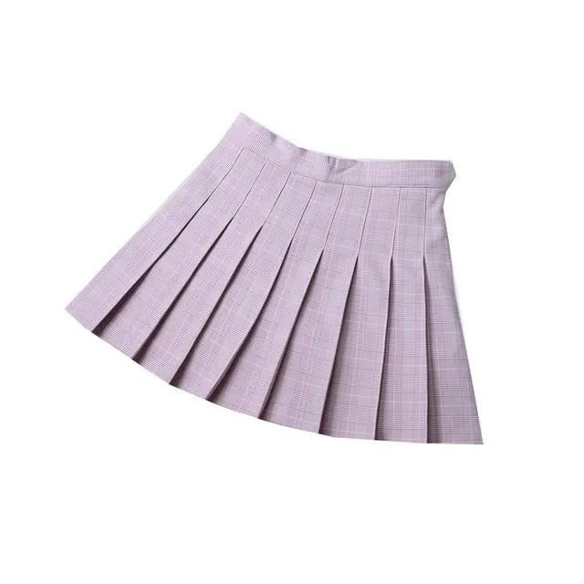 Pleated checked mini Skirt