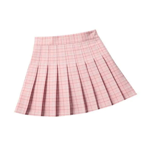 Pleated checked mini Skirt