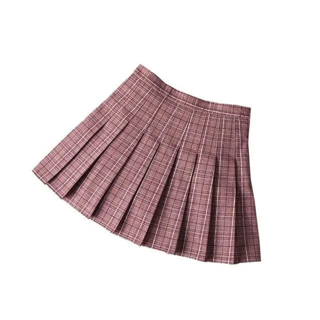 Pleated checked mini Skirt