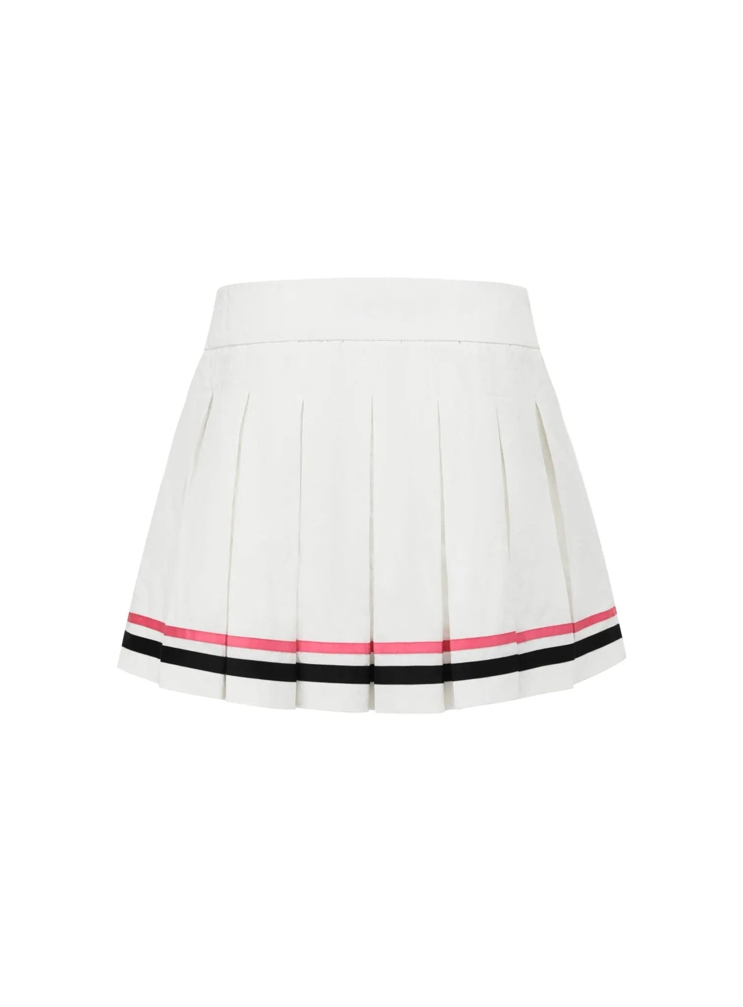 Pleated Track Mini Skirt in White