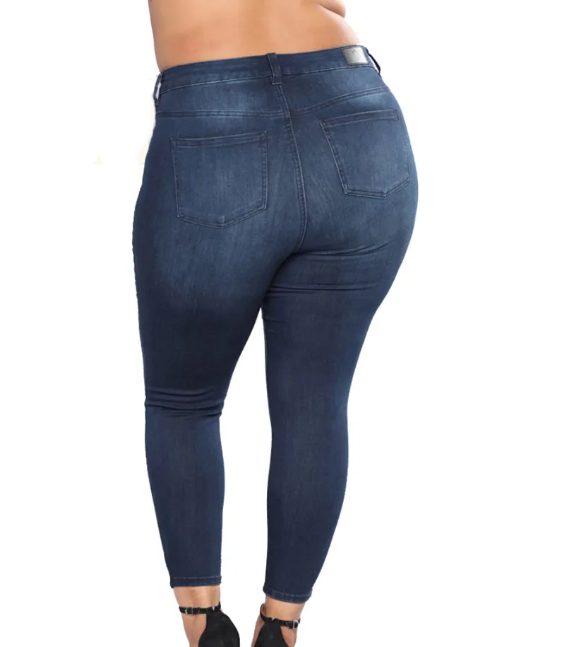 Plus Size Distressed Jeans Pants