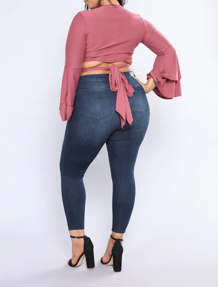 Plus Size Distressed Jeans Pants