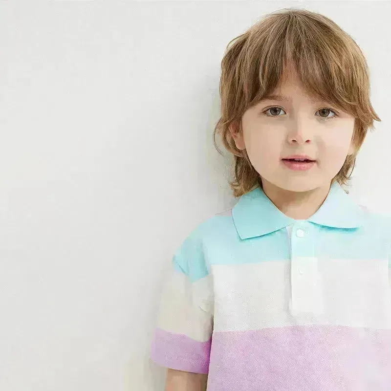 Polo Shirt  for boys Short Sleeve Striped  cotton shirt for baby boys