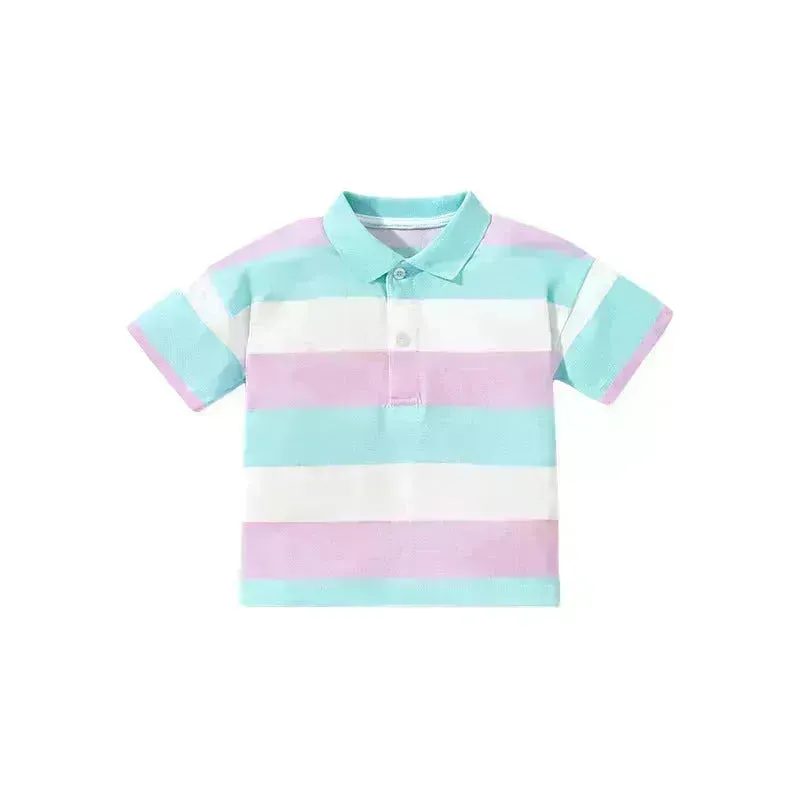 Polo Shirt  for boys Short Sleeve Striped  cotton shirt for baby boys