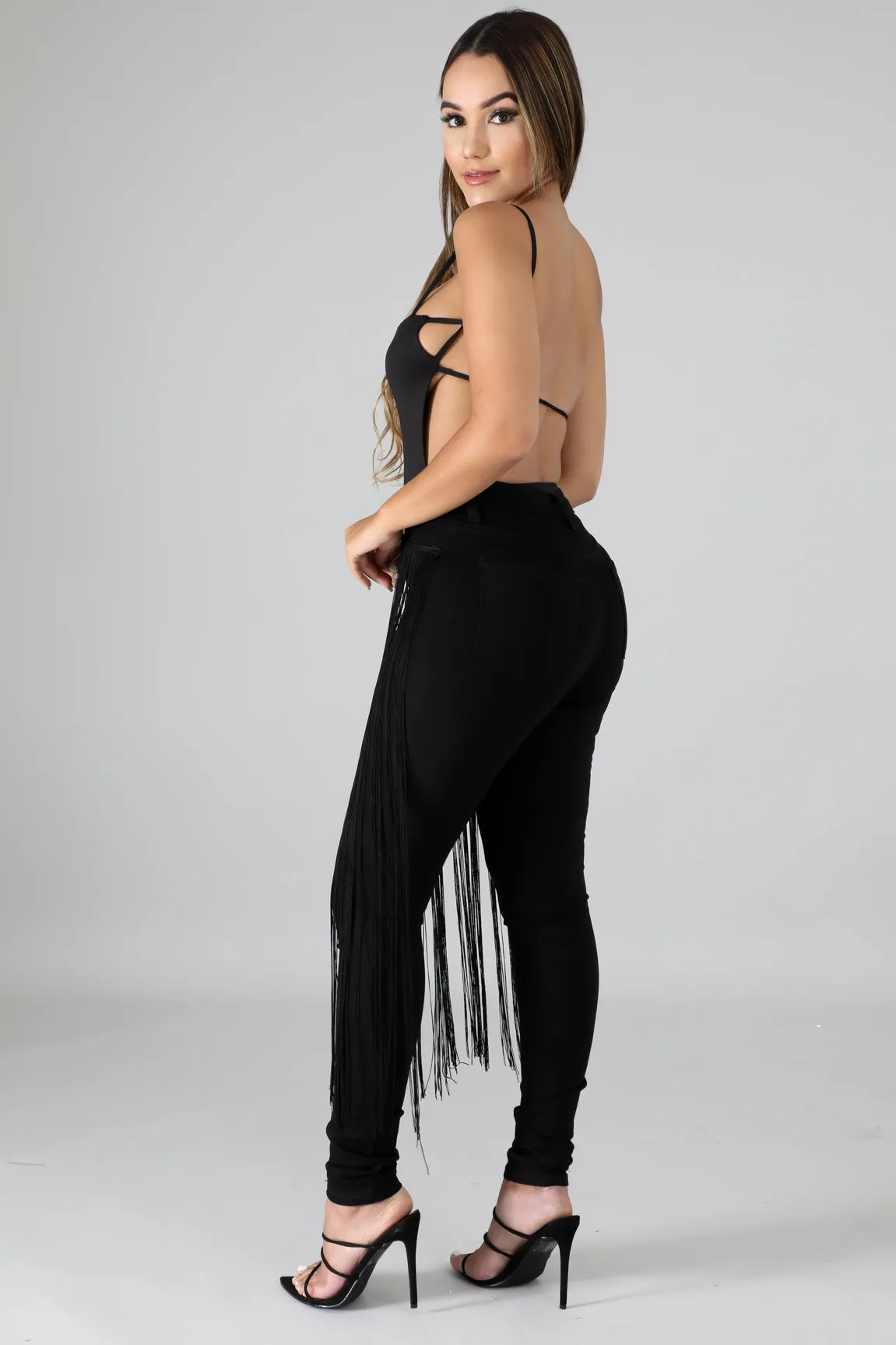 Power Fringe Denim Jeans