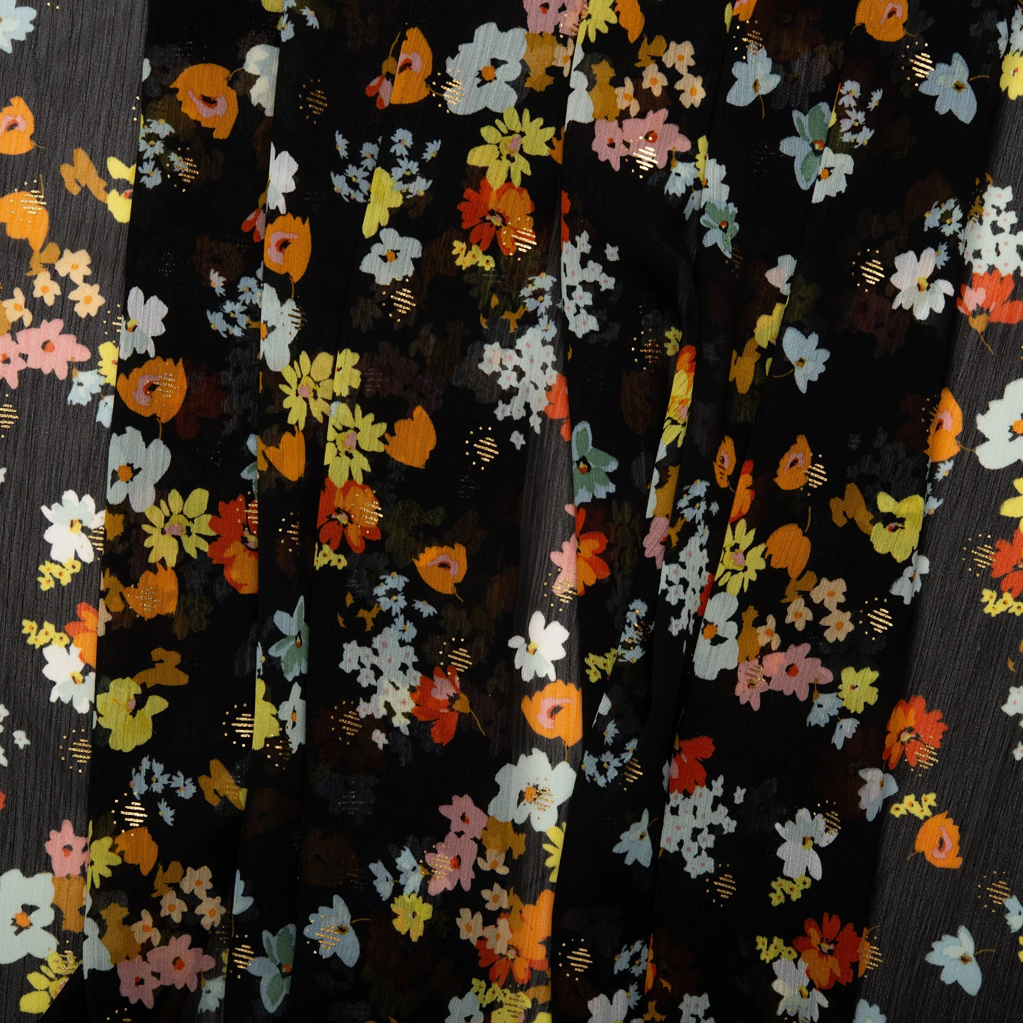 Printed polyester - OLIVIA - Clematis - Black