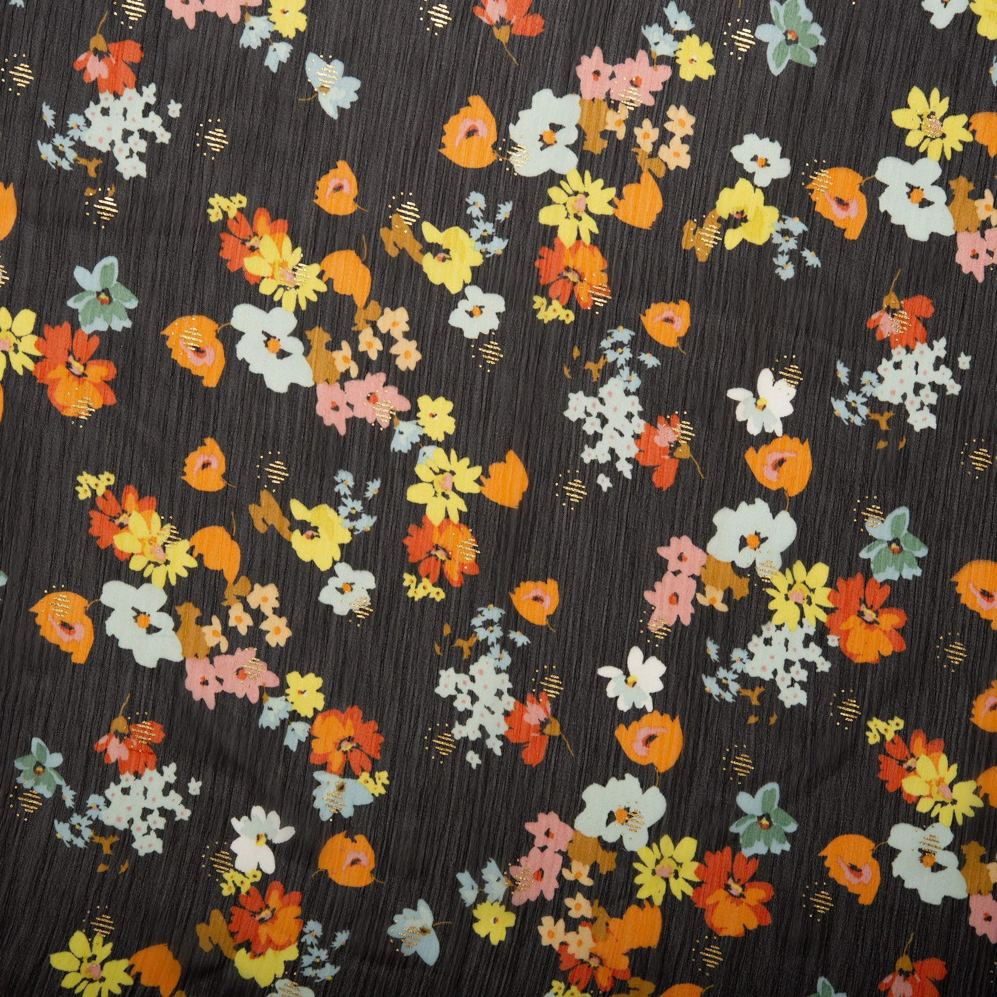 Printed polyester - OLIVIA - Clematis - Black