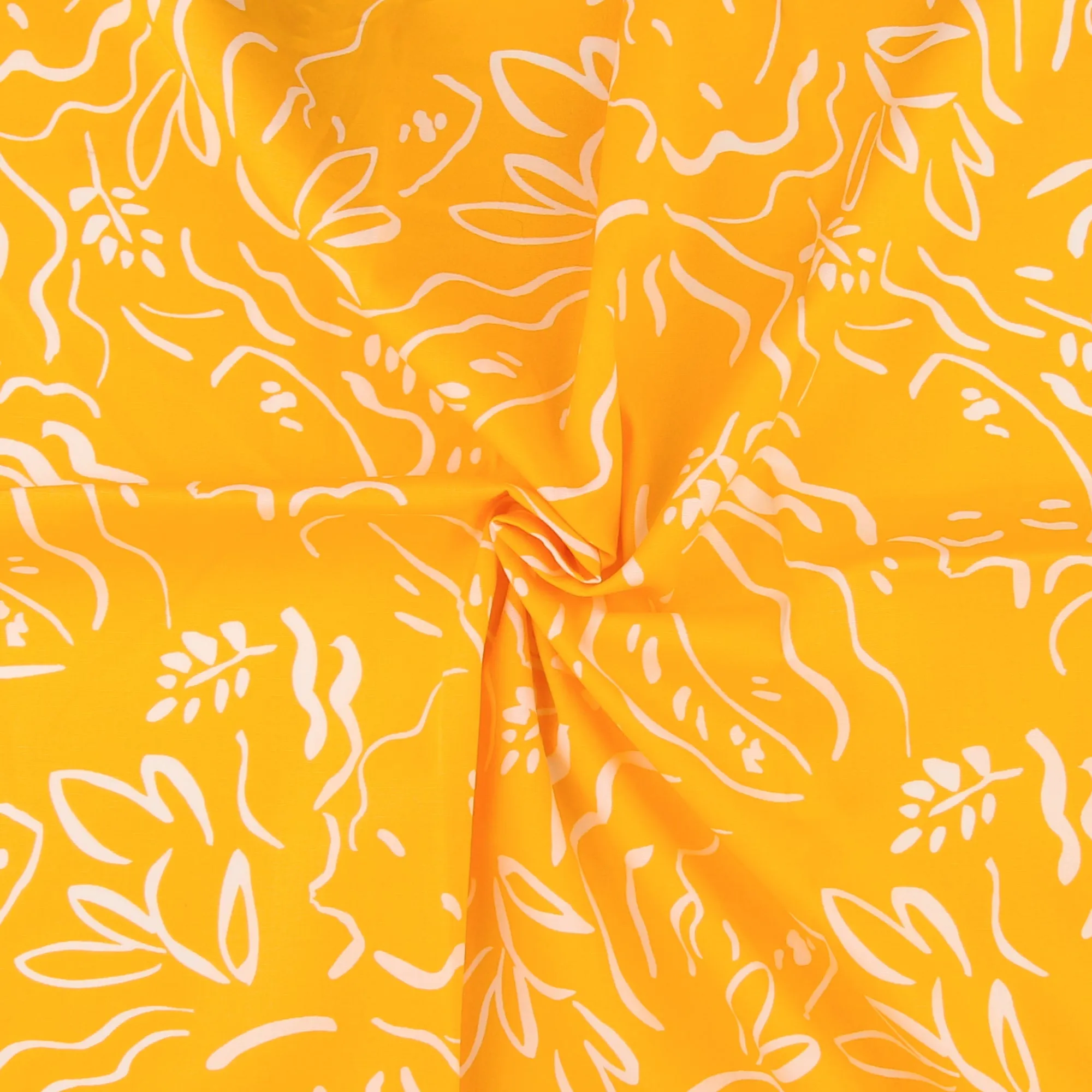 Printed Stretch Poplin - NORA - 004 - Yellow