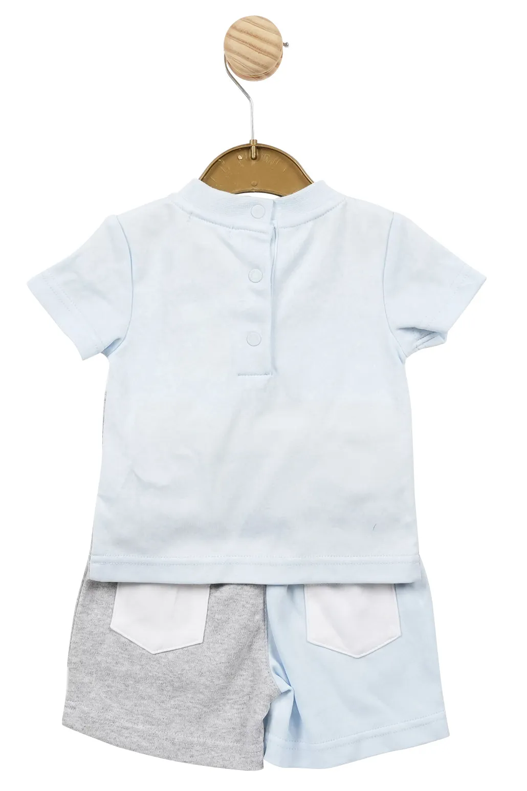 "Reagan" Baby Blue & Grey T-Shirt & Shorts