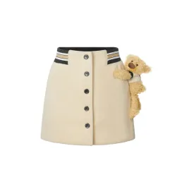 Retro Baseball Skirt in Beige