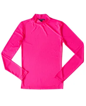 Runner Island Women's Neon Pink Run to Swim Mesh Long Sleeve