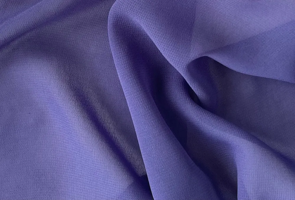 Semi-Sheer Glamorous Grape Polyester Chiffon