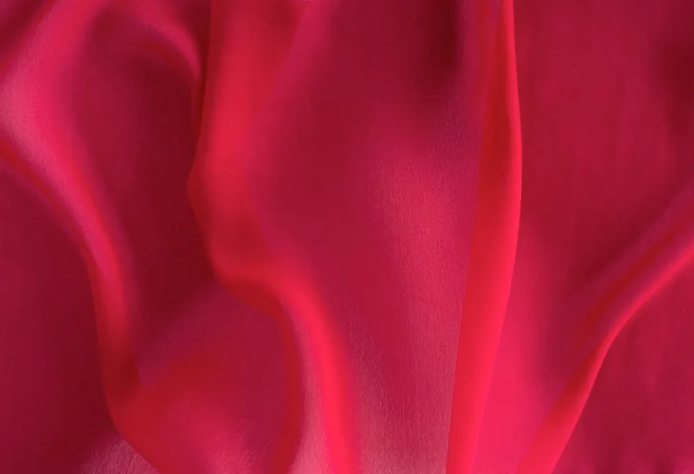 Semi-Sheer Radiant Lipstick Red Polyester Chiffon