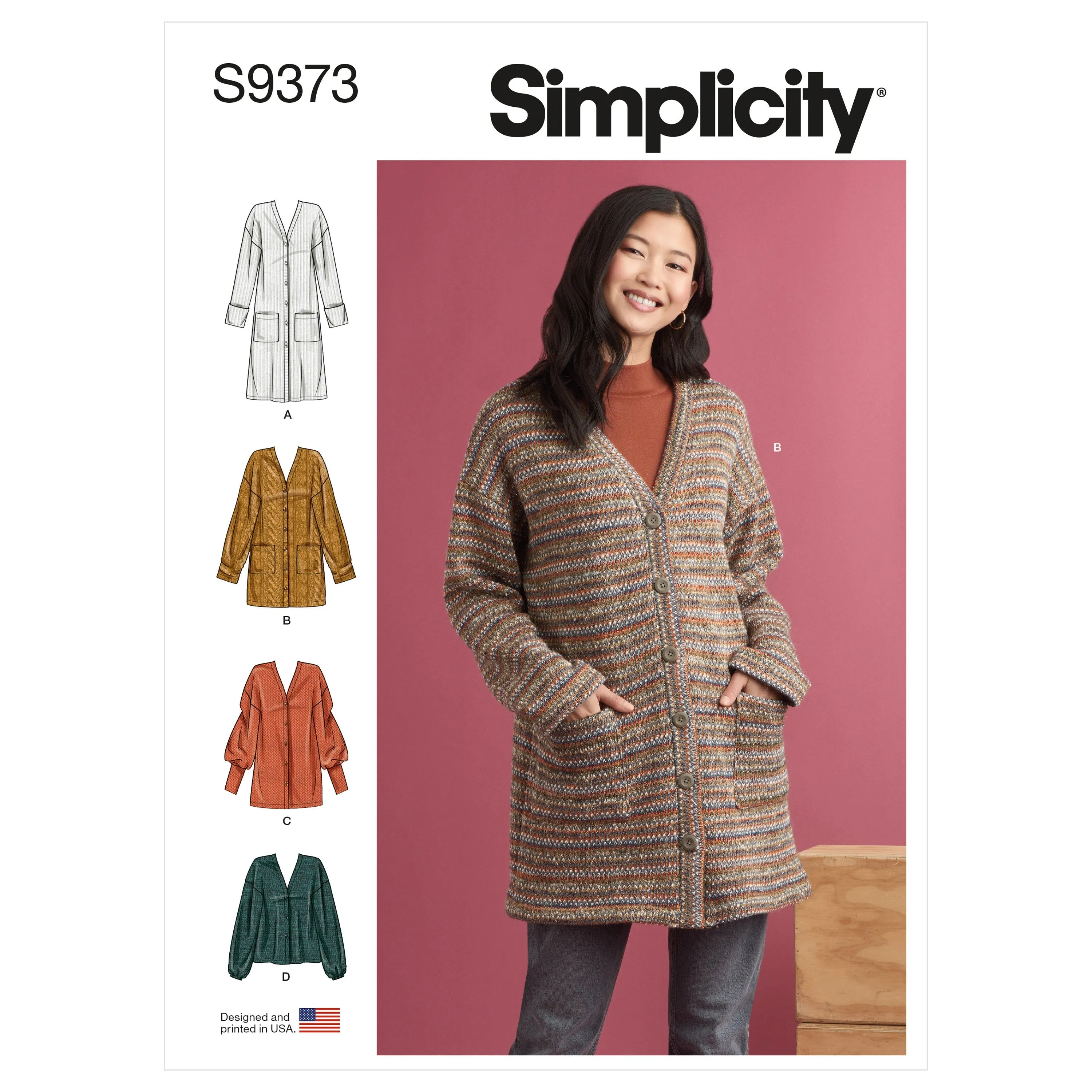 Simplicity Sewing Pattern 9373 Misses' Knit Cardigans