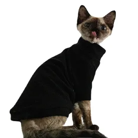 Sphynx Cat Fleece Sweater - Black