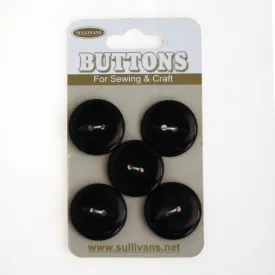 Sullivans 2-Hole Button 5pc, Black- 19mm