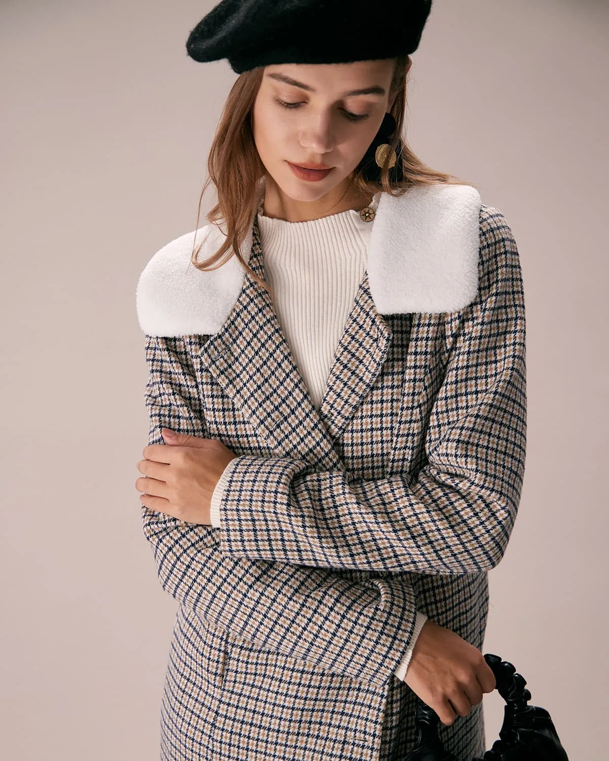 The Khaki Lapel Single Breasted Plaid Blazer