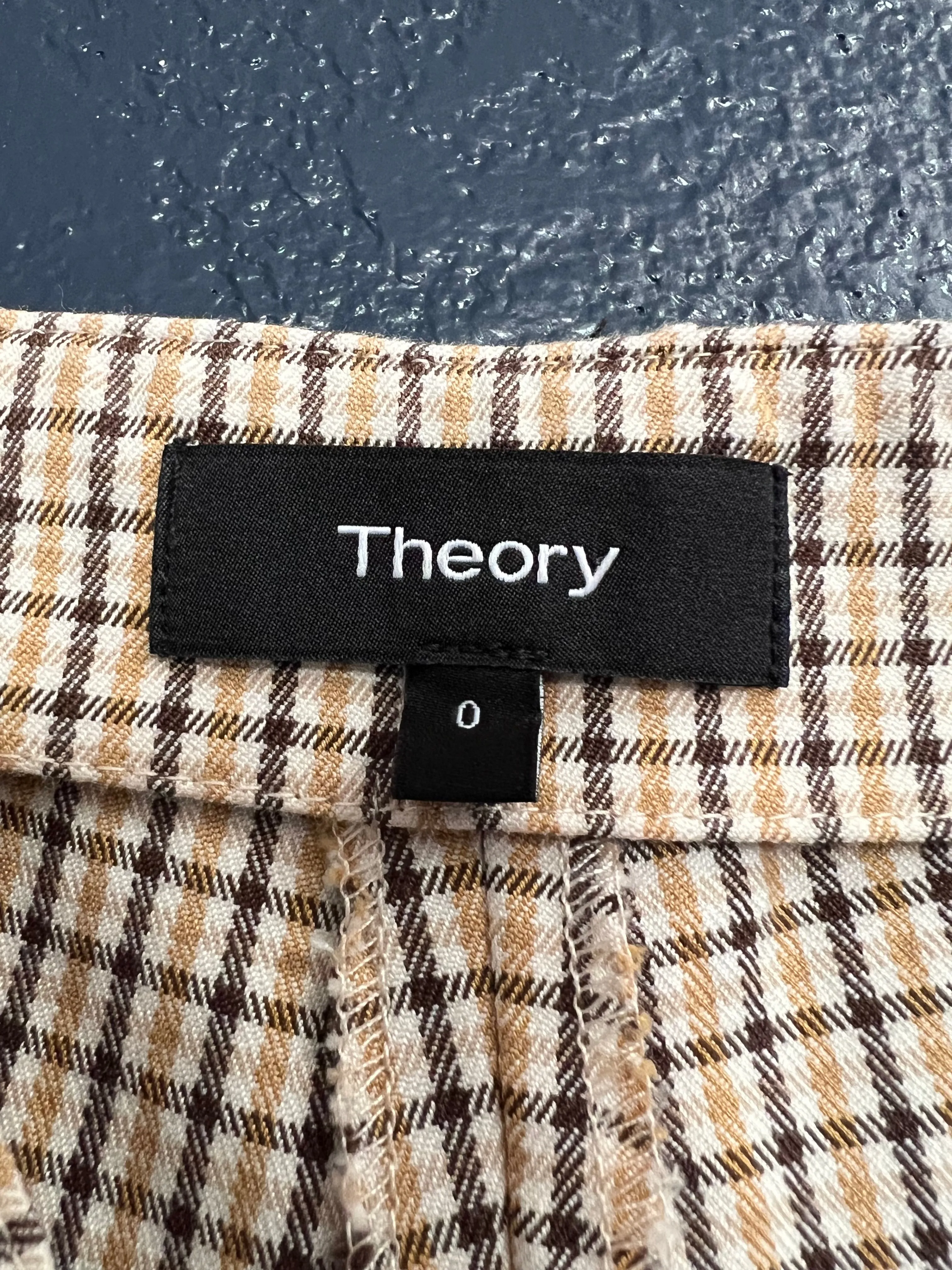 Theory Alettah Ainsley Check Plaid Crop Pants