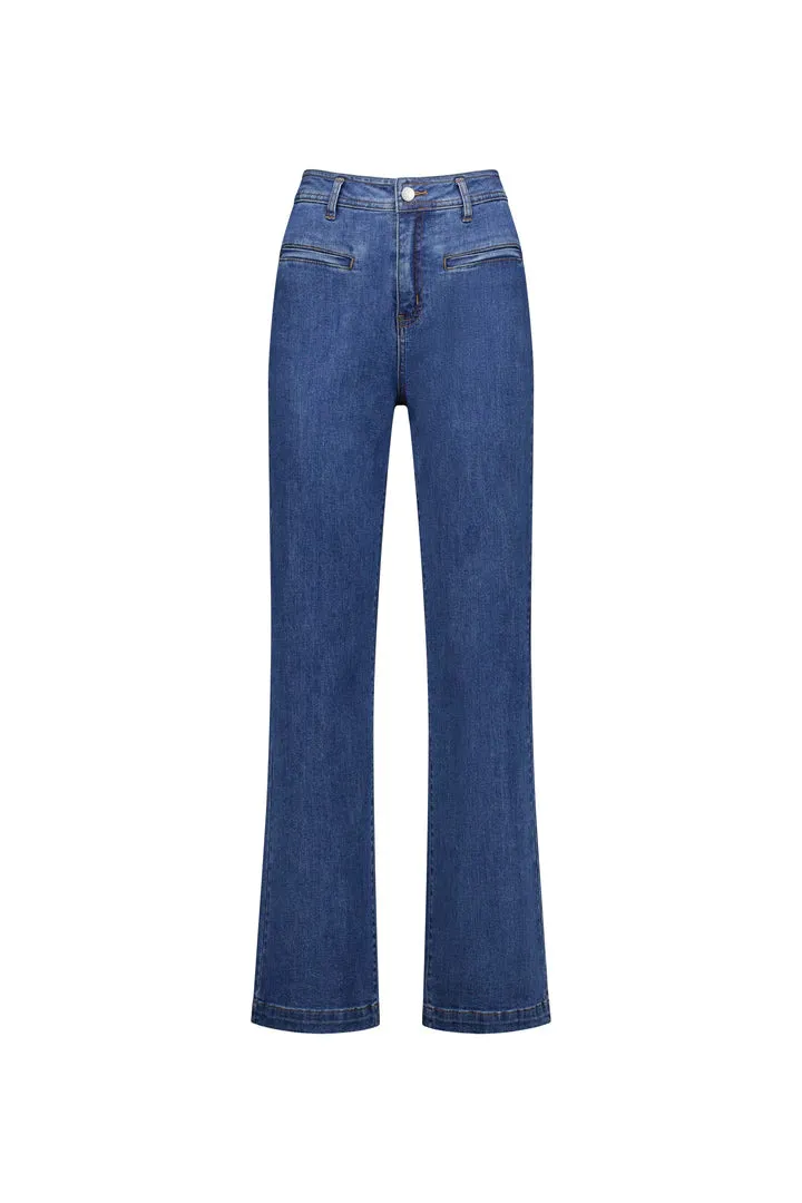 Vassalli - Wide Leg Full Length Jean - True Blue