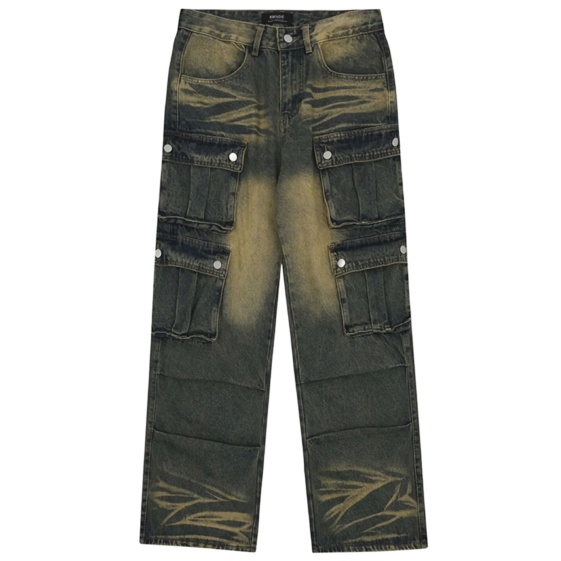 'Wasteland' Multi-Pocket Vintage Wash Cargo Jeans