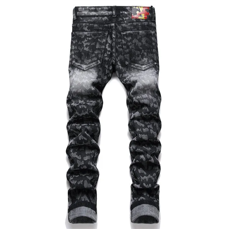 West Louis™ Punk Print Slim Fit Jeans