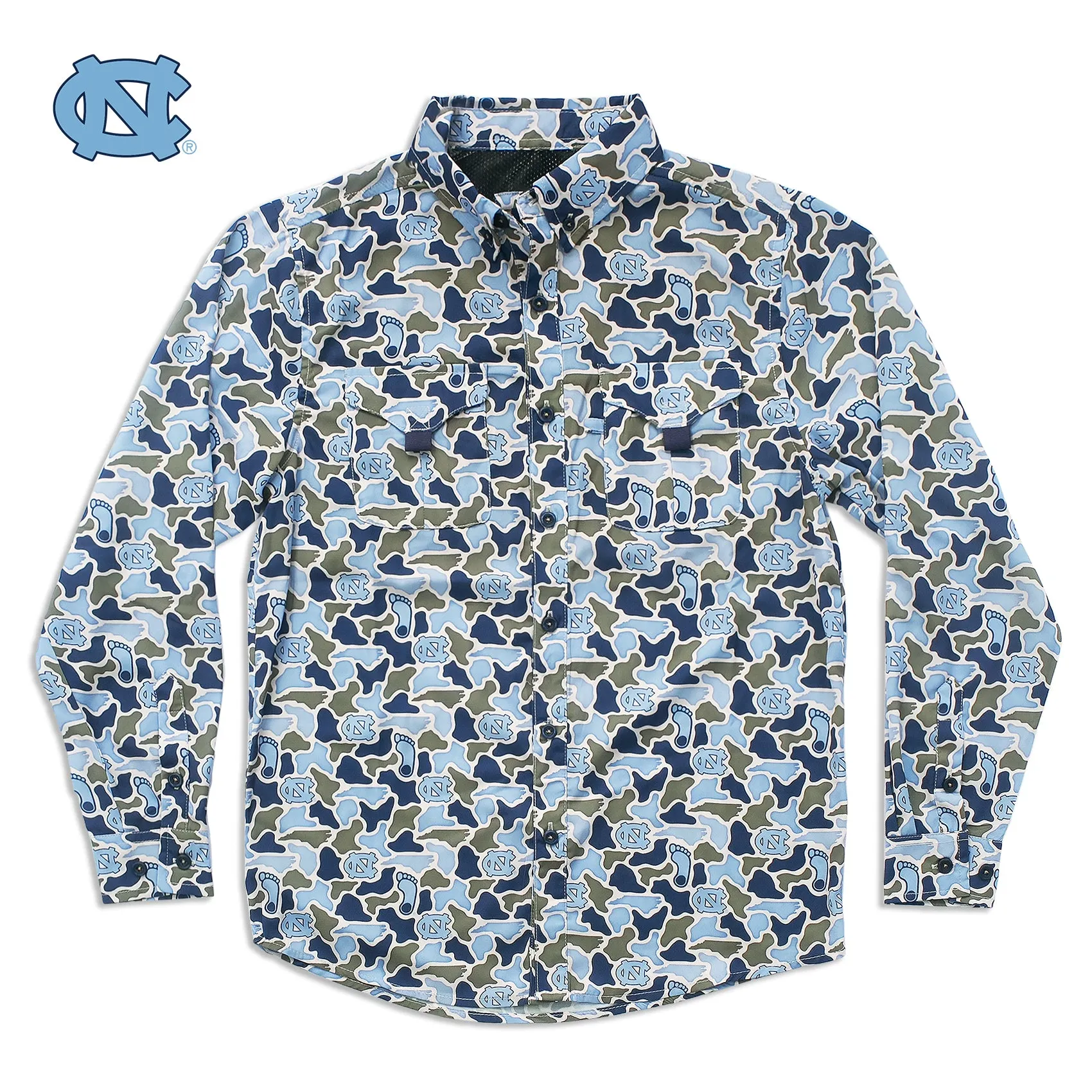 YOUTH - UNC Tar Heels Camo - Frio Tech Long Sleeve